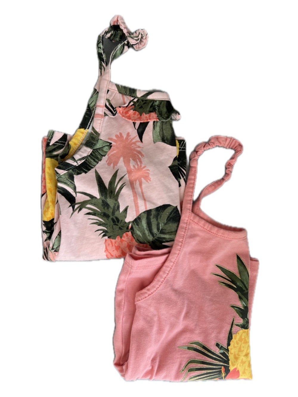 The Children's Place BUNDLE Pink Tropical Pineapple Halter Tops #3038969 Size 4